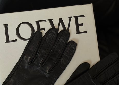 loewe anagram leather gloves