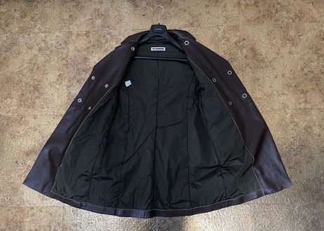 jilsander leather double coat