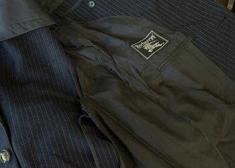 burberry three piece stripe set up suit