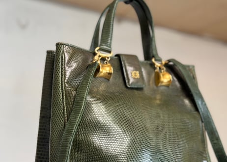 80s loewe izard leather anagram shoulder bag