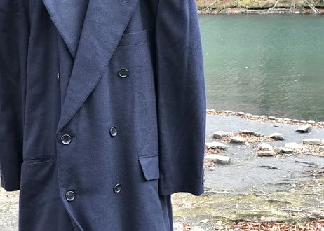 80-90s double cashmere × wool chesterfield coat