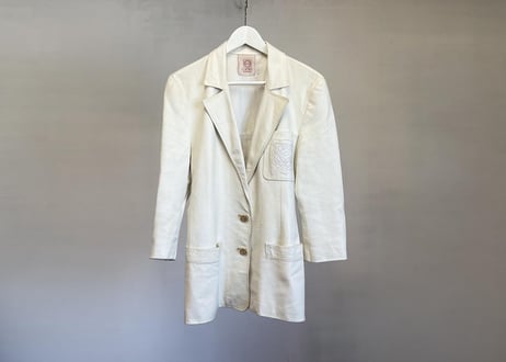 80-90s loewe anagram leather jacket