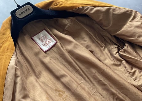 loewe high neck leather coat