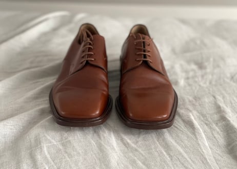 louis vuitton  leather square toe shoes brown