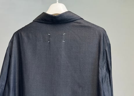 maison margiela leather switch oversize silk jacket
