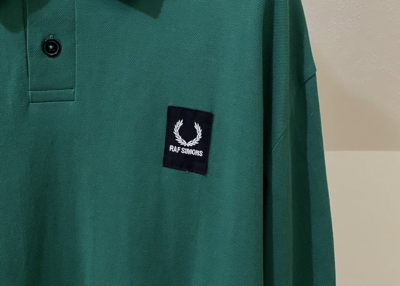 raf simons ×fred perry green knit polo | weeken
