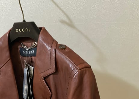 gucci leather jacket deat stock