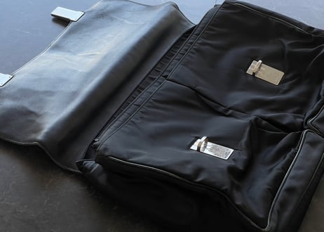 prada nylon × leather bag