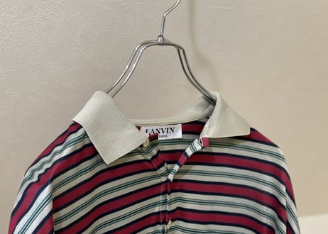 80-90s lanvin made in Italy border polo shirt