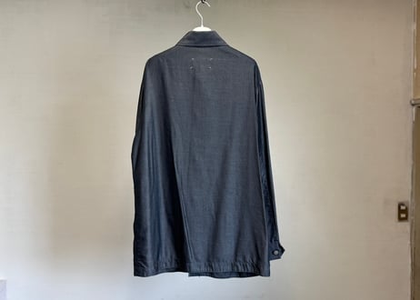 maison margiela leather denim shirt jacket dead stock