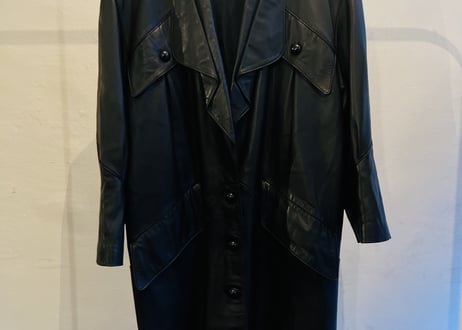 90's balenciaga leather coat made in spain