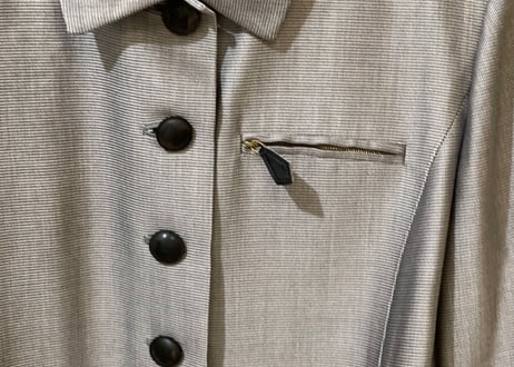 hermes silk belted jacket gray