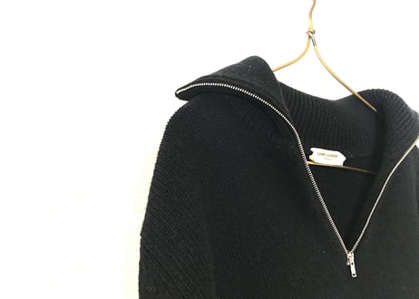 saint laurent paris half zip knit