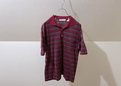 80-90s lanvin made in Italy border polo shirt