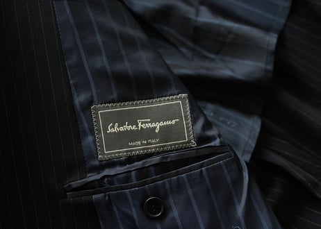 salvatore ferragamo stripe double set up suit