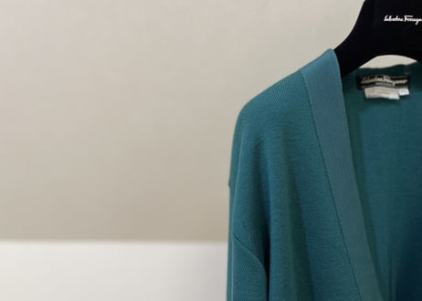 salvatore ferragamo long cardigan green