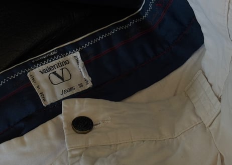 valentino wide tack white pants