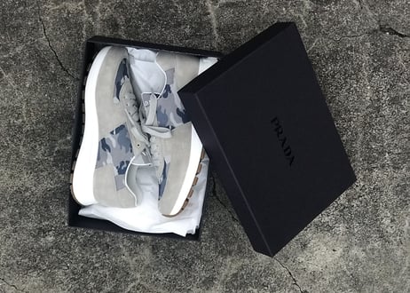 2020ss prada leather camouflage sneakers dead stock 8 half