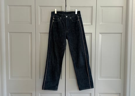 jilsander "本人期" leather piping denim