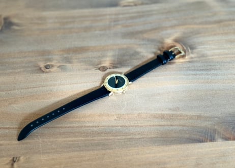 80-90s gucci leather belt dress watch #b