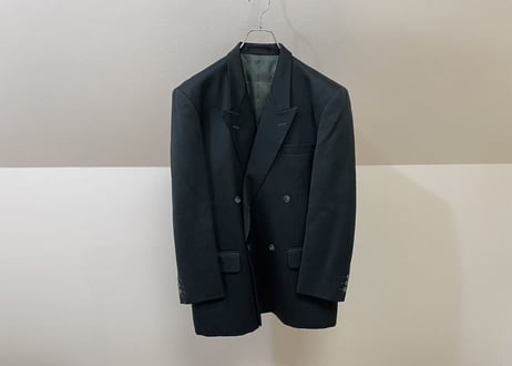 80s green double set up suit