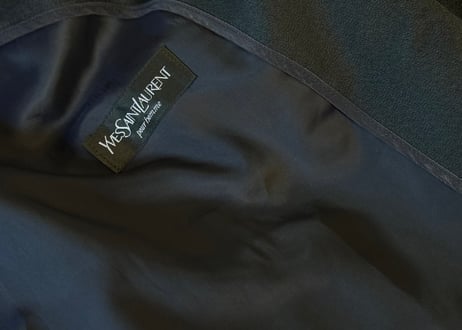 yves saint laurent silk wool coat