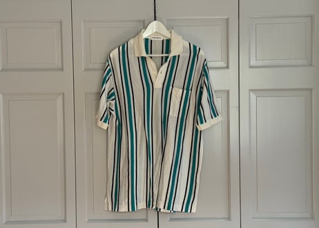 yves saint laurent stripe polo shirt green