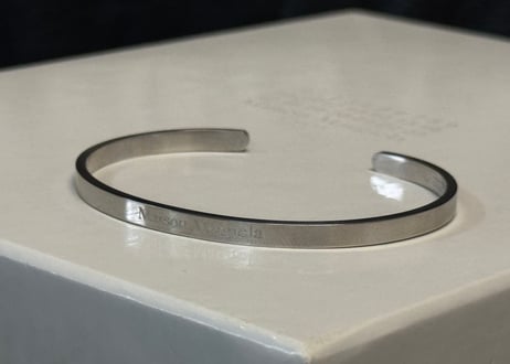 maison margiela sliver logo bracelet dead stock