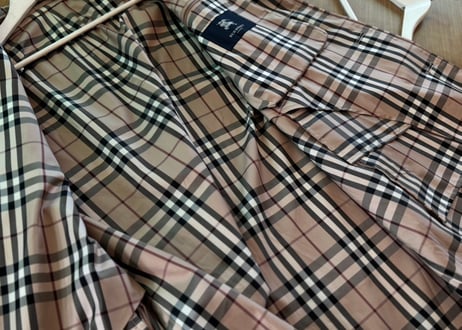 burberry technical fabric check coat