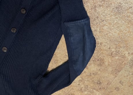 maison margiela 2017ss elbow patch cardigan