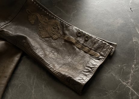 ralph lauren embroidery leather pants