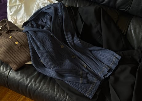 isseymiyake pleats denim jacket