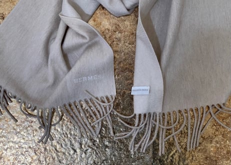 hermes cashmere muffler dead stock