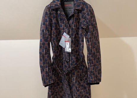prada jacquard coat dead stock
