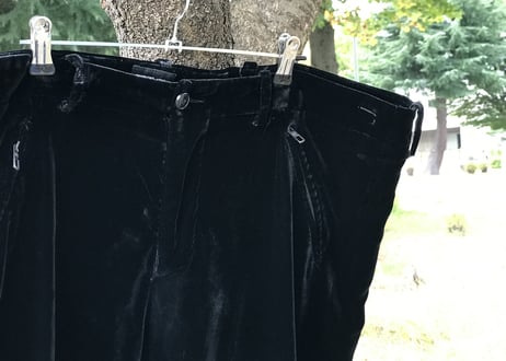 2017aw giorgio armani velvet zip pants