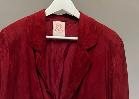 loewe double anagram leather jacket