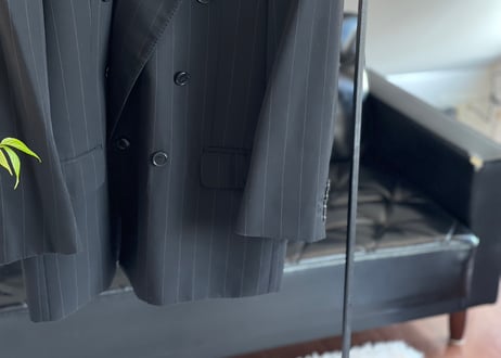 saint laurent double black stripe set up suit