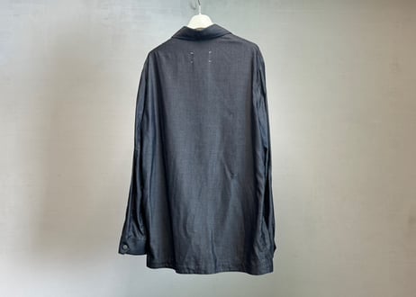 maison margiela leather switch oversize silk jacket