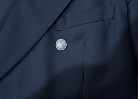 gucci logo button double blazer