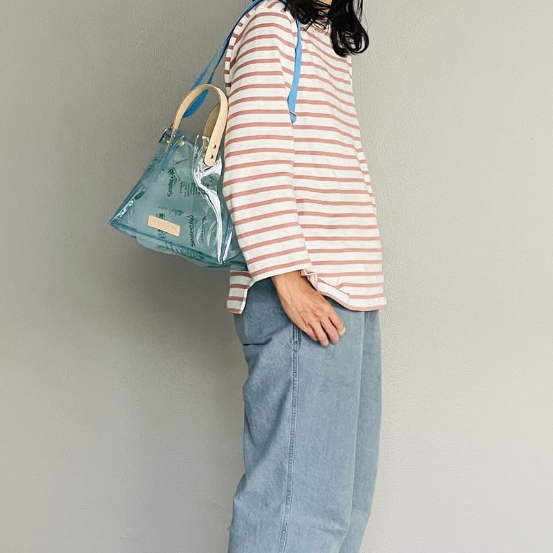 再販>色付PVCクリアバッグ(トートL) クリアブルー | TheContainerShop