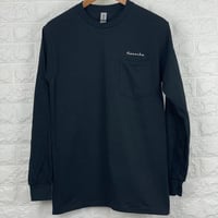 Hanaoka-ポケット付ロゴ長袖Ｔシャツ 【ブラック】