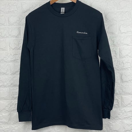 Hanaoka-ポケット付ロゴ長袖Ｔシャツ 【ブラック】