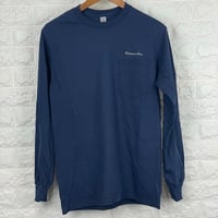 Hanaoka-ポケット付ロゴ長袖Ｔシャツ 【ネイビー】