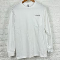 Hanaoka-ポケット付ロゴ長袖Ｔシャツ 【ホワイト】