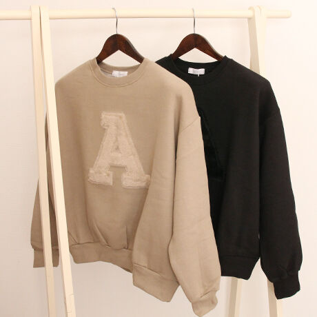 【レディース】"A"ji(アジ)ロゴ裏起毛クルーネックスウェット