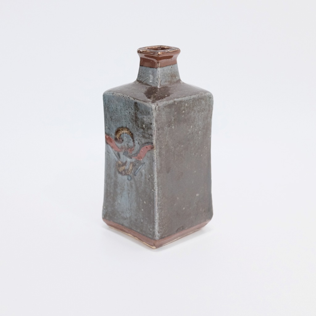 河井寛次郎作　鶴首　灰釉瓶子　共布共箱　M R8846 河井寛次郎 四方瓶子 | LAPIN ART ONLINE
