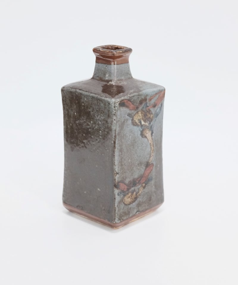 河井寛次郎作　鶴首　灰釉瓶子　共布共箱　M R8846 河井寛次郎 四方瓶子 | LAPIN ART ONLINE