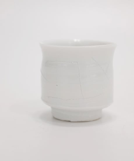 鯉江良二 白磁ぐい呑 共箱