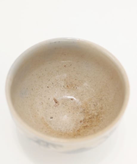 犬山焼　花鳥紋茶碗　明治大正頃