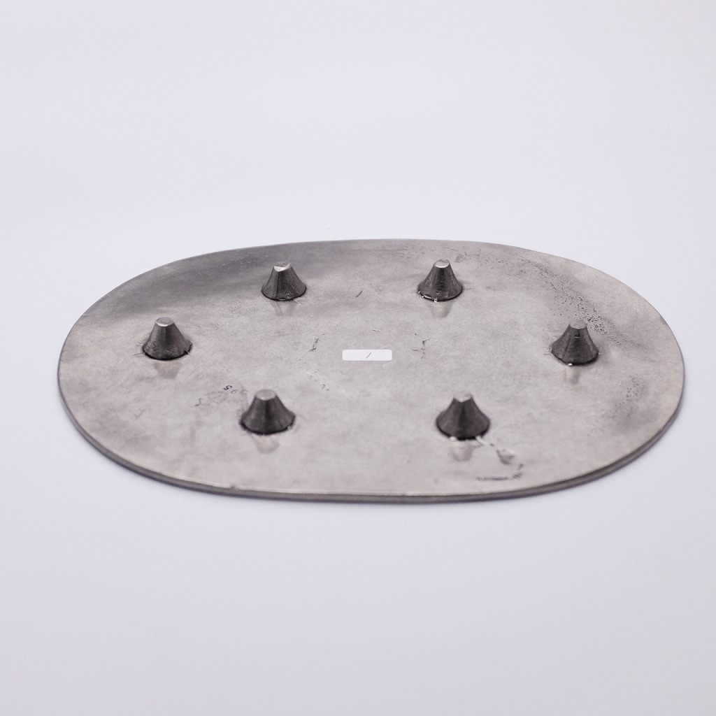 ビンテージGBプレート 楕円形 黒/銀 メタルスイッチプレート 鉄 3口用 | LT-PS009-03-G141